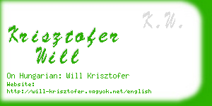 krisztofer will business card